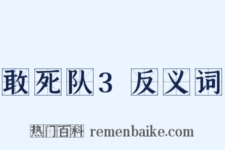 敢死队3反义词是什么意思的图片